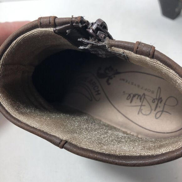 Life Stride Boots Womens Size 9 Active Arch Comfort Ankle Side Zip Brown F3 - Picture 7 of 13